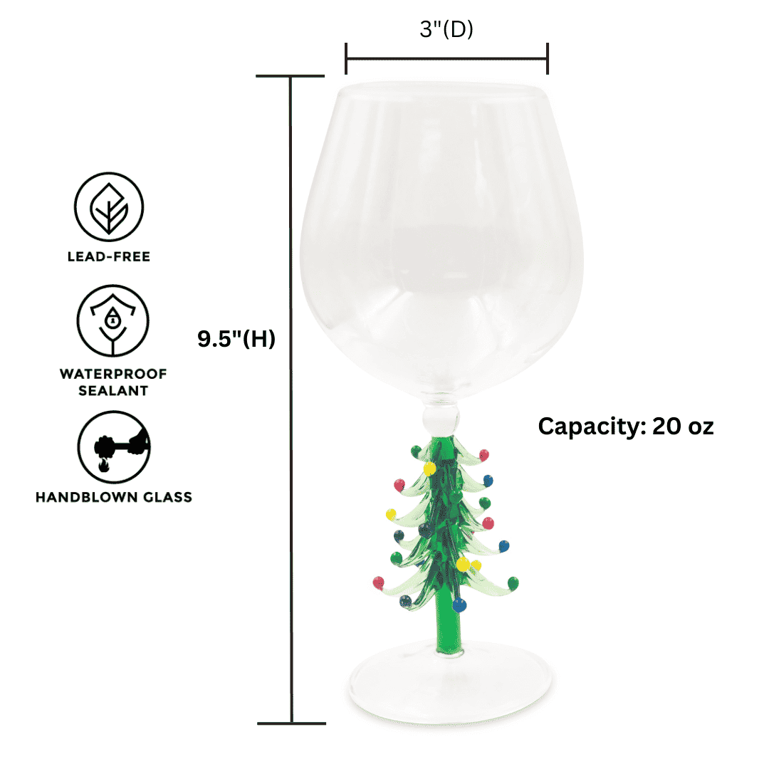 3D Christmas Tree Wine Glasses