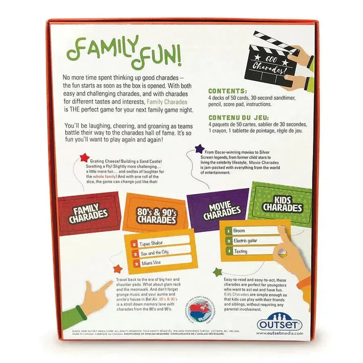 Family Charades Card Game Outset