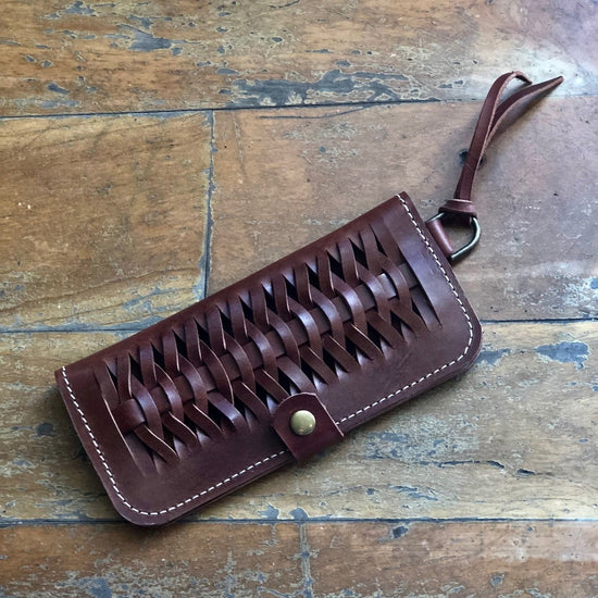 Woven Leather Fishtail Wallet - USA Made