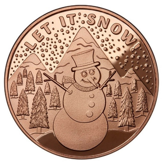 1 oz Copper Round - Let it Snow