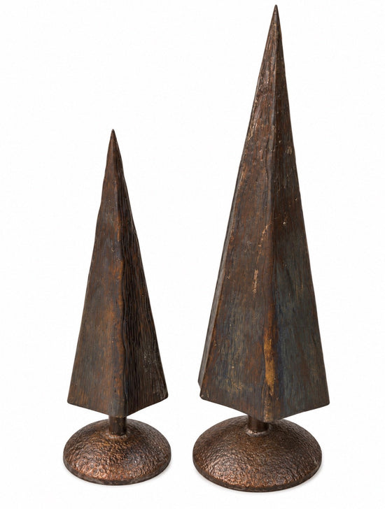 Aluminum Tree on Base with Oxidized Copper Finish, 2 Size Options