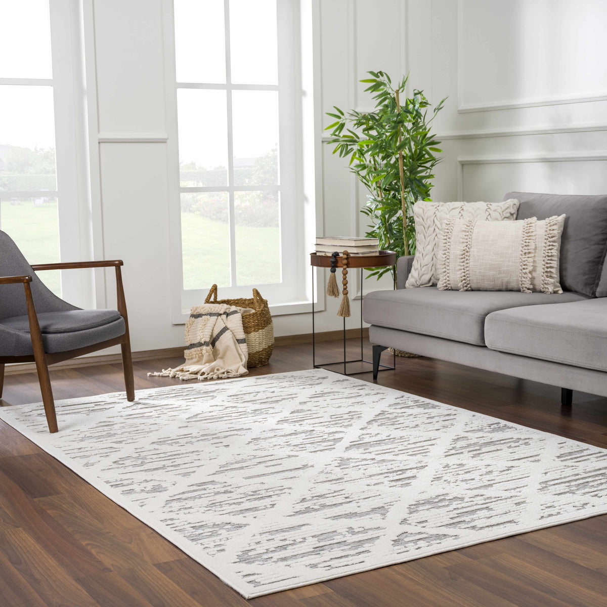 Gambang 3D Trellis Outdoor Area Rug - Clearance