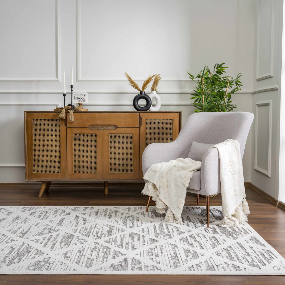 Gambang 3D Trellis Outdoor Area Rug - Clearance