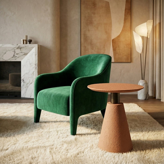 Microcement Textured  Minimal Side Table Set