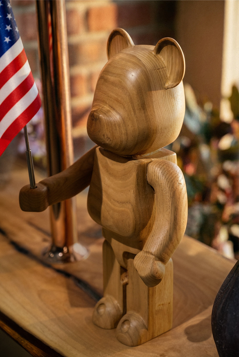 Handcrafted Wooden Bear Sculpture