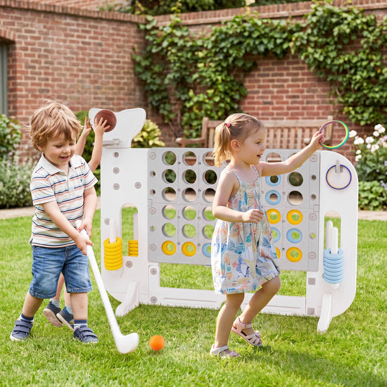 Giant 4-to-Score Game Set Jumbo Connect Four Game with Ring-toss