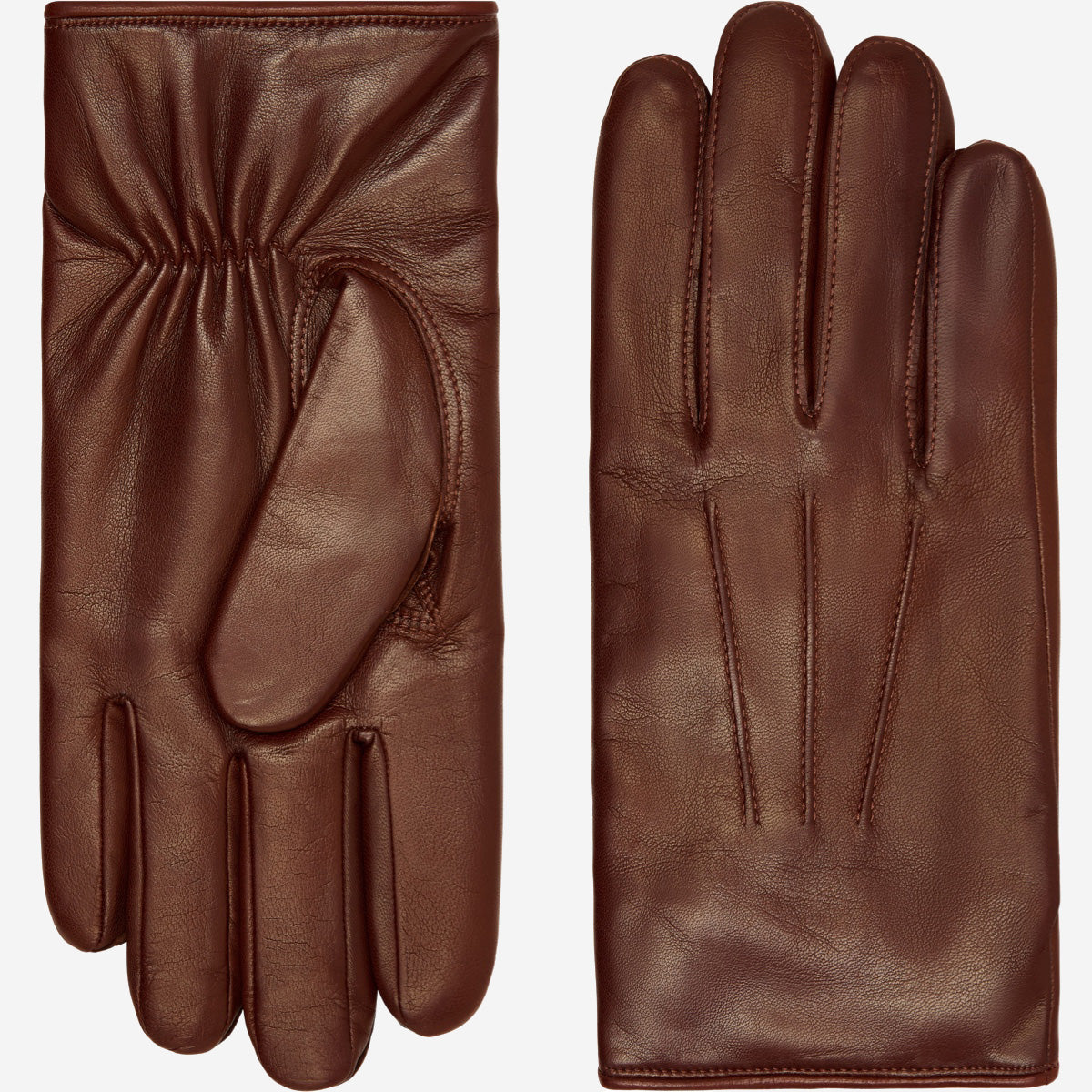 Giovanni (brown) - Classic Italian lambskin leather gloves with cashmere lining