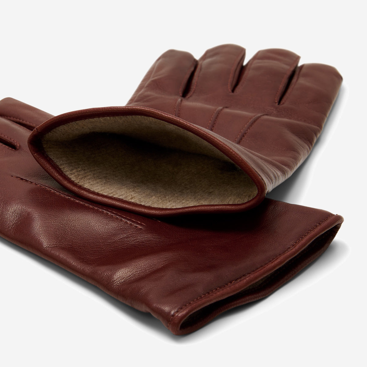 Giovanni (brown) - Classic Italian lambskin leather gloves with cashmere lining