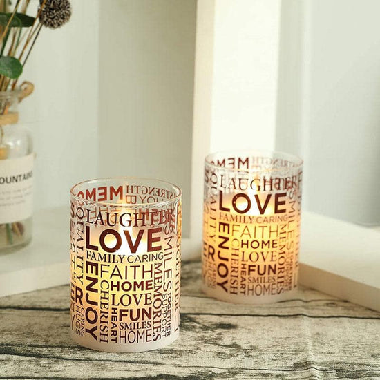 Glass Wax Battery LED Candle ( Set of 2 )