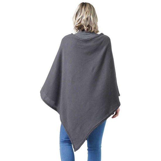 Textured Jersey Poncho Ruana Wrap