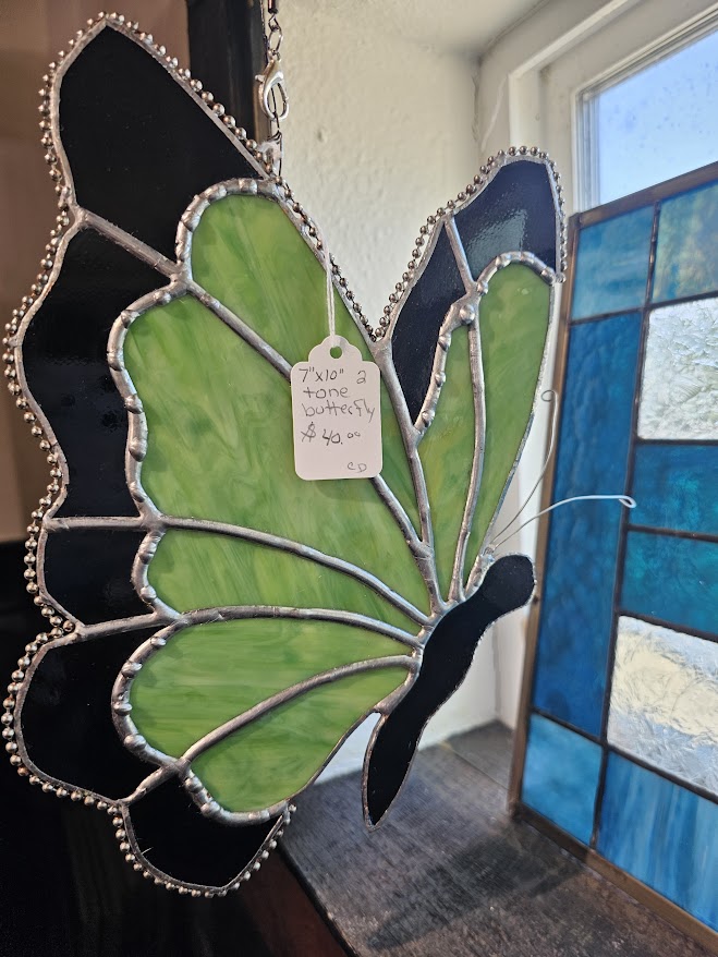 Two Toned Butterfly Stained Glass Sun Catchers 7x10