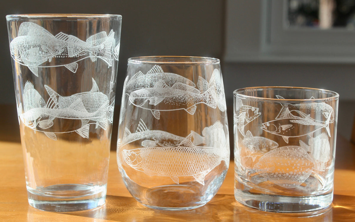 Gulf Coast Slam Fish Glass - Laser Engraved Glasses - Gift for Fisherman