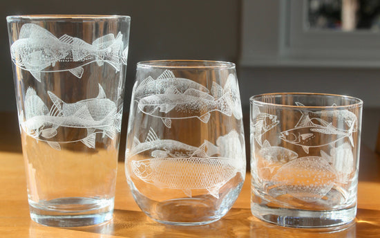 Gulf Coast Slam Fish Glass - Laser Engraved Glasses - Gift for Fisherman