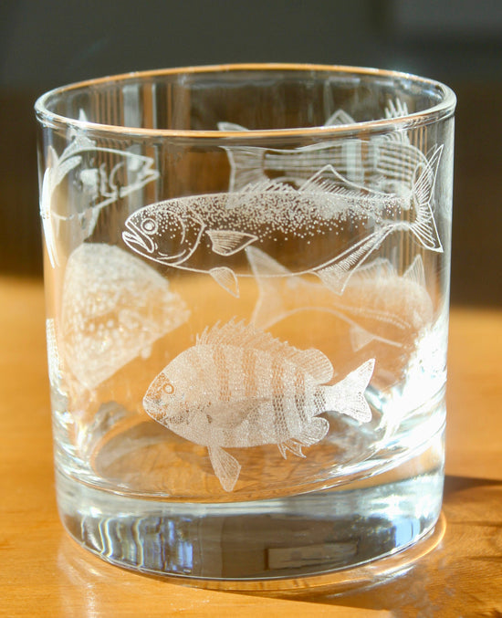 Gulf Coast Slam Fish Glass - Laser Engraved Glasses - Gift for Fisherman