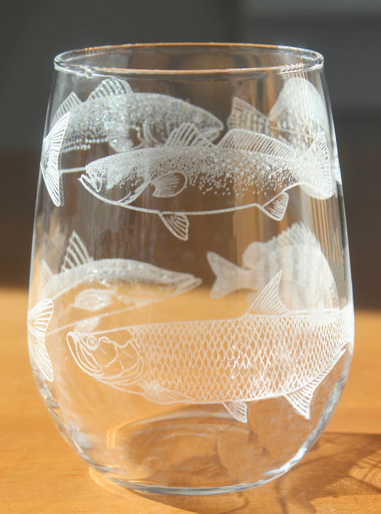 Gulf Coast Slam Fish Glass - Laser Engraved Glasses - Gift for Fisherman