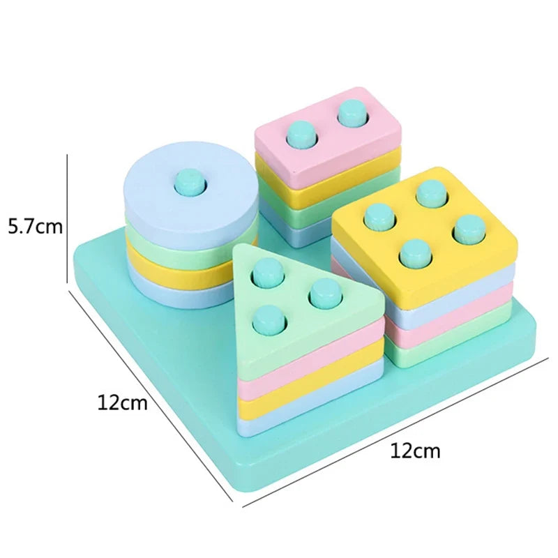 Wooden Montessori Animal Puzzles for Toddlers - Colorful 3D Cartoon Early Learning Educational Toy