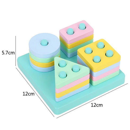 Wooden Montessori Animal Puzzles for Toddlers - Colorful 3D Cartoon Early Learning Educational Toy