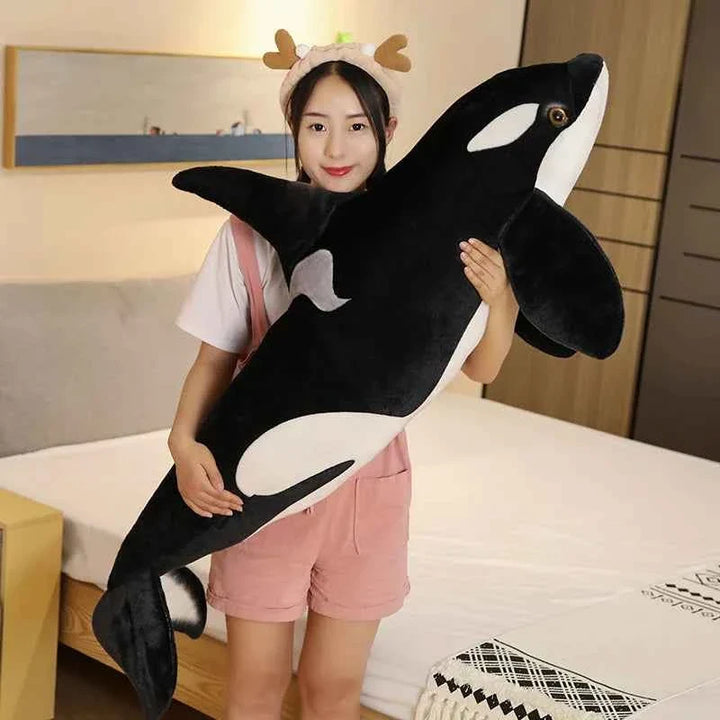 Giant Orca Whale Plush Toy – Lifelike Killer Whale Stuffed Animal