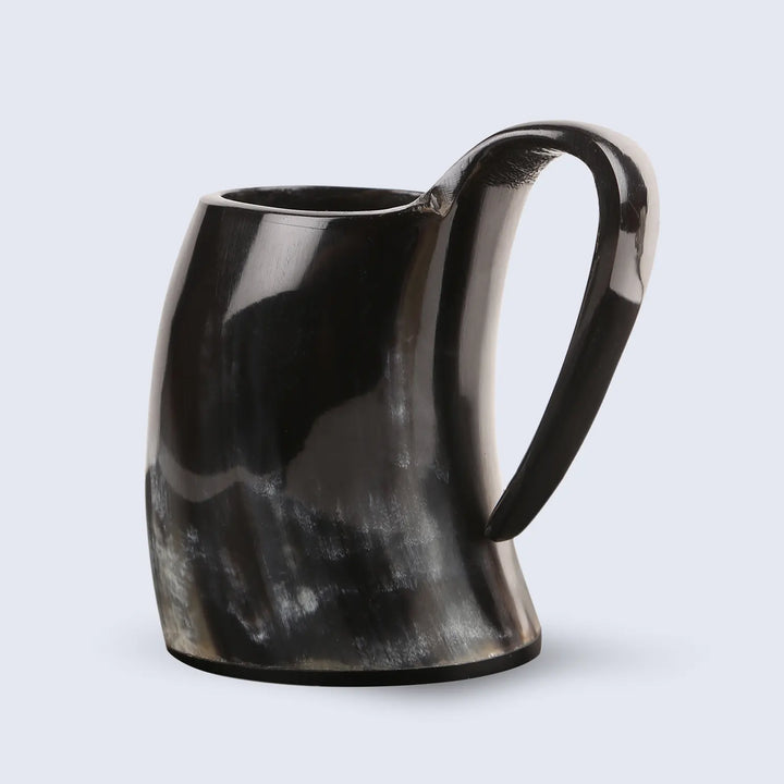 Real Buffalo Horn Whiskey Mug – Rustic Horn Cocktail Cup, 5 Oz (3 Inch)