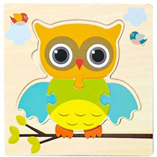 Baby Wooden 3D Tangram Puzzle – Educational Cartoon Animal Toy