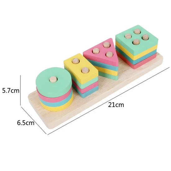 Wooden Montessori Animal Puzzles for Toddlers - Colorful 3D Cartoon Early Learning Educational Toy