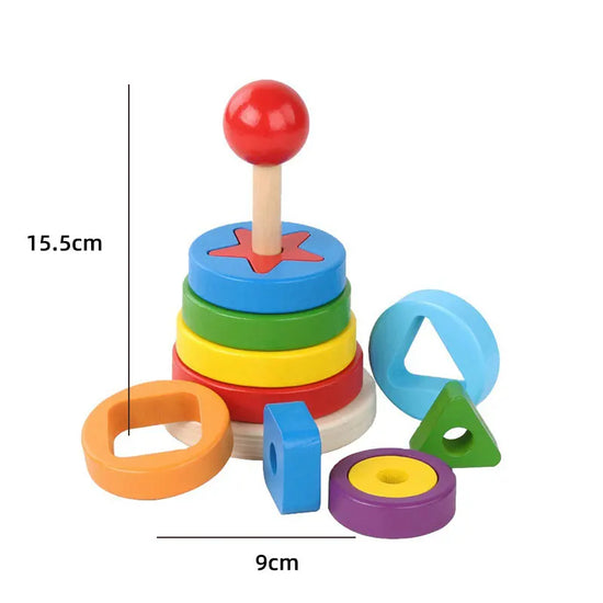 Wooden Montessori Animal Puzzles for Toddlers - Colorful 3D Cartoon Early Learning Educational Toy