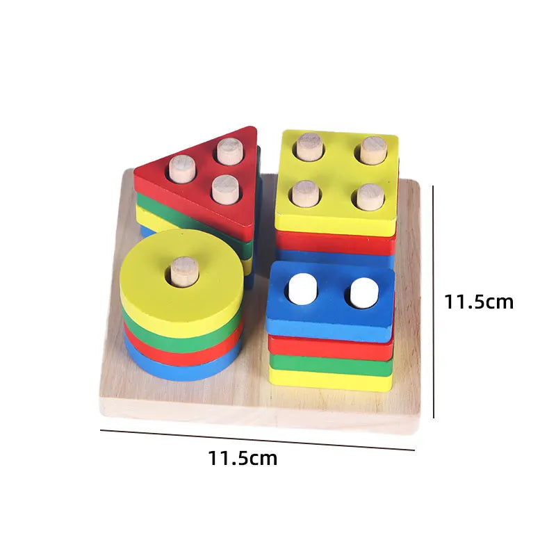 Wooden Montessori Animal Puzzles for Toddlers - Colorful 3D Cartoon Early Learning Educational Toy