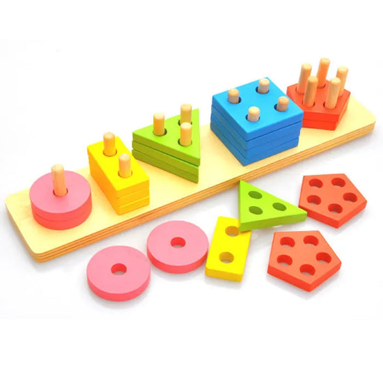 Wooden Montessori Animal Puzzles for Toddlers - Colorful 3D Cartoon Early Learning Educational Toy