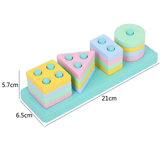 Wooden Montessori Animal Puzzles for Toddlers - Colorful 3D Cartoon Early Learning Educational Toy