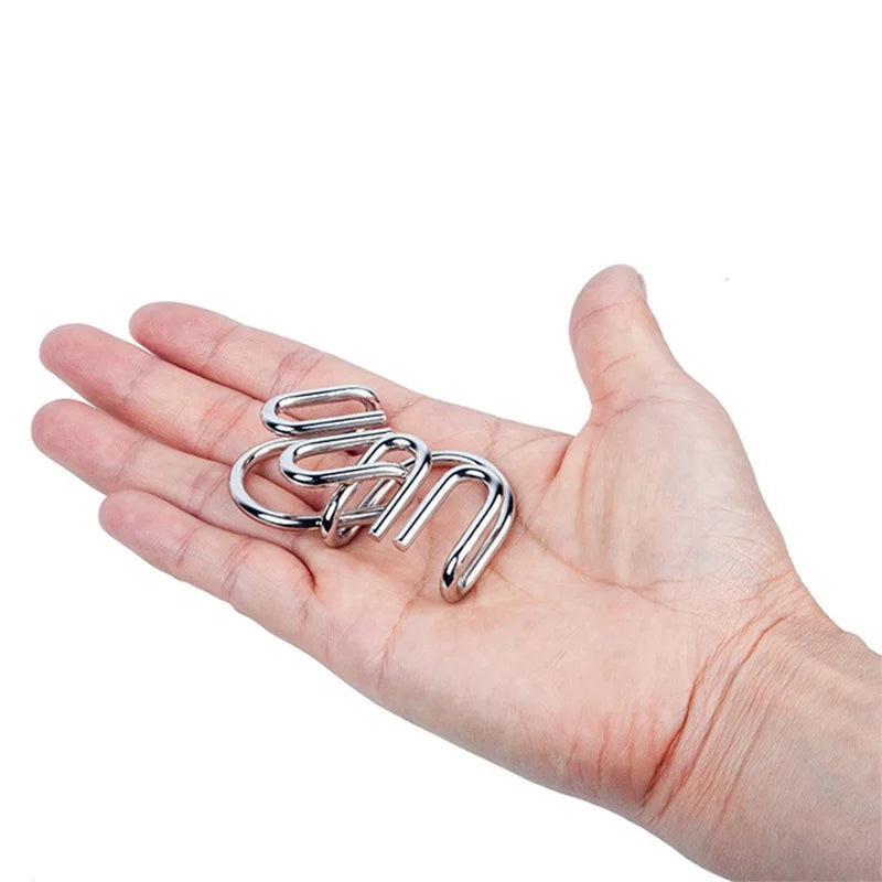8Pcs/Set Metal Montessori Puzzle Wire, IQ Mind Brain Teaser, Interactive Game for Children & Adults, Educational Toy, Stress Reliever