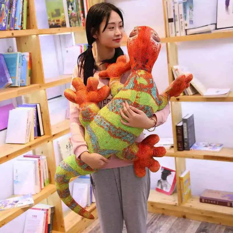 Realistic Lizard & Chameleon Plush Toy – Giant Reptile Stuffed Animal Pillow
