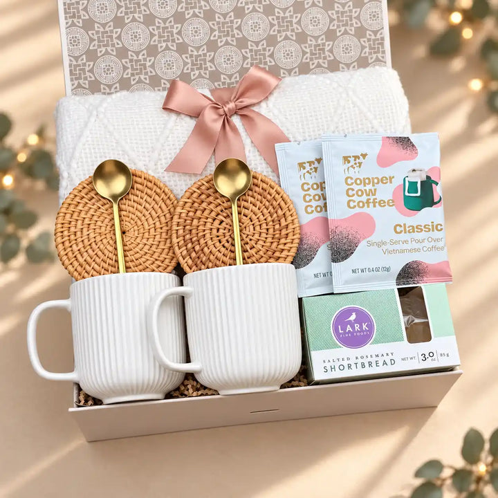 Housewarming Gift Set – Blanket, Coffee & Home Accents