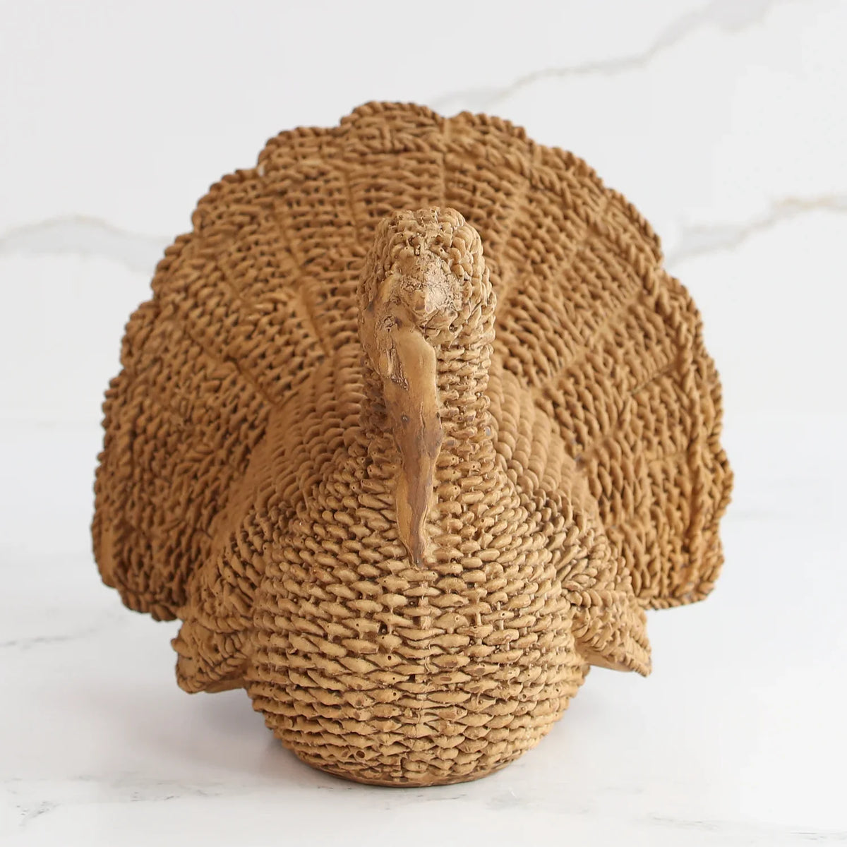 Wicker-Style Resin Turkey Centerpiece