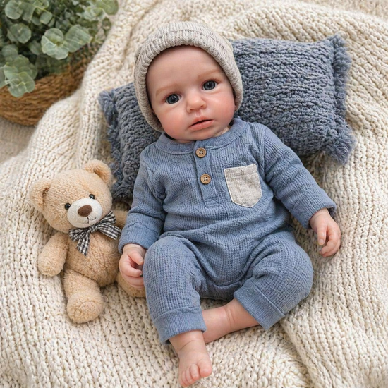 Luke 16in Full Silicone Baby boy open mouth *premium silicone* no mold lines and super soft approx 4lbs TAT 10-15 days