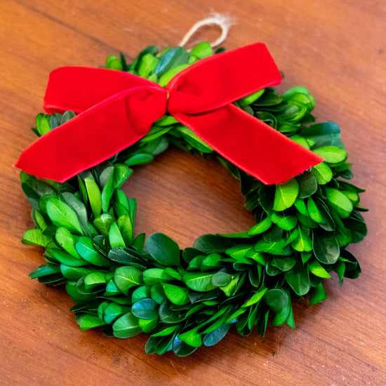 Preserved Boxwood Wreath Ornament