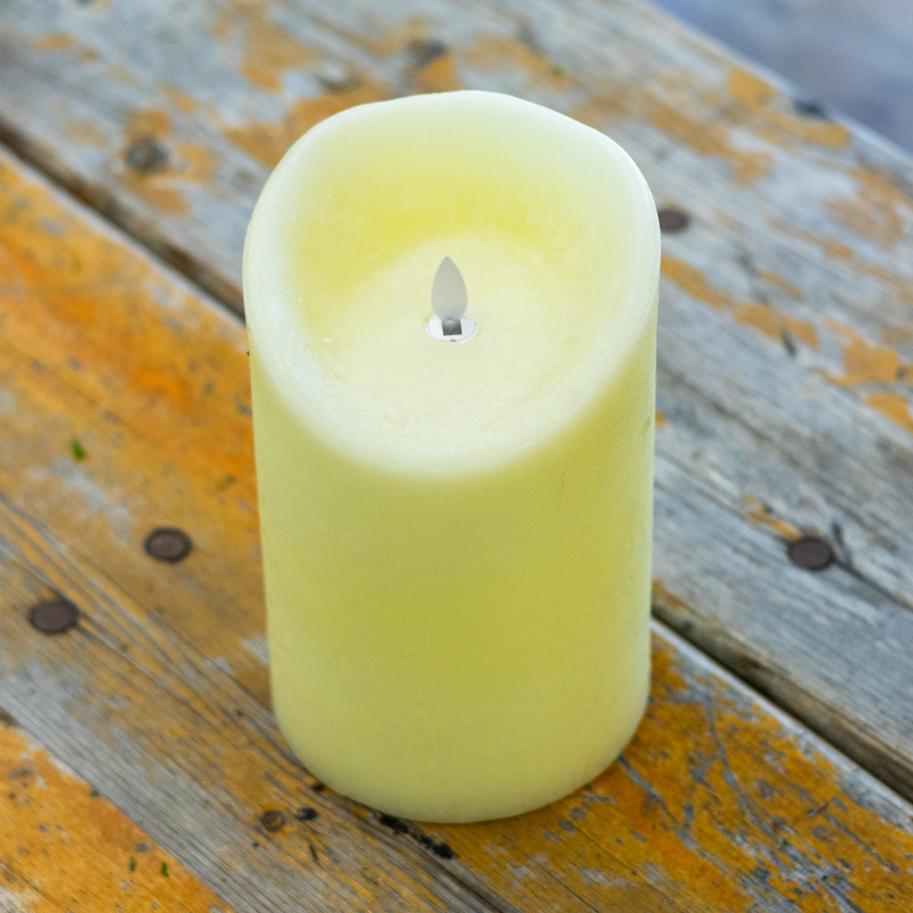 Flameless Flickering Candle with Timer Ivory Chunky