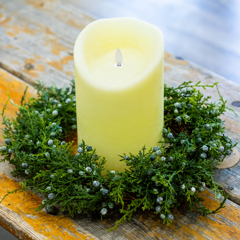 Flameless Flickering Candle with Timer Ivory Chunky