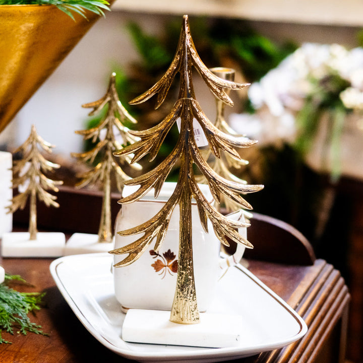 Tall Tree Gold Aluminum on Marble Base — giftable home decor accent online gift shop find