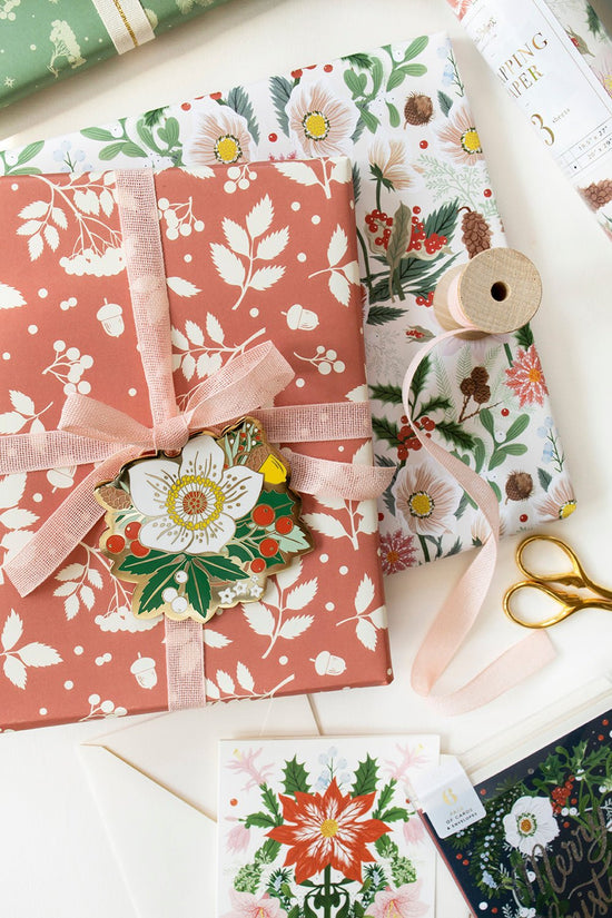 CHRISTMAS ROSE | Double Sided Gift Wrap