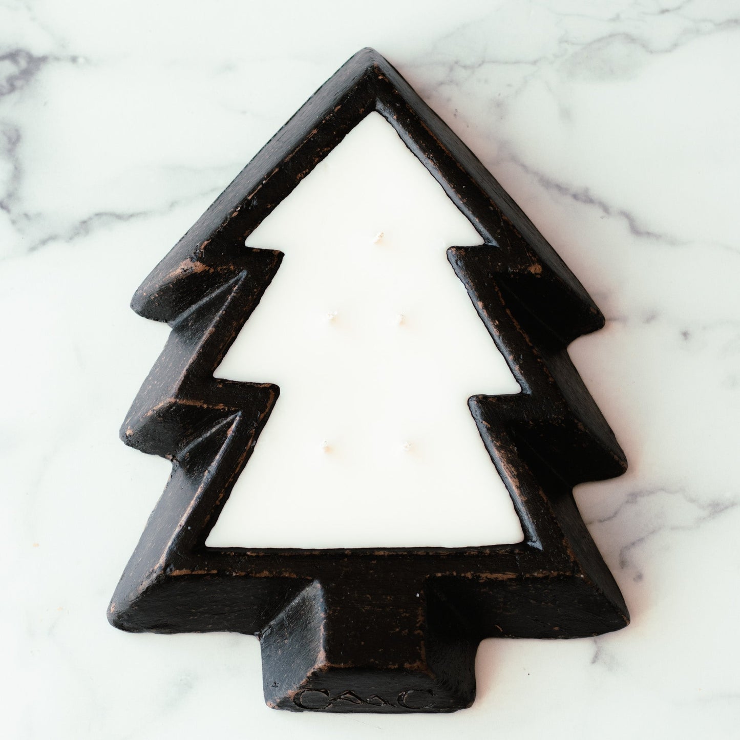 Black Pottery Tree Bowl Candle - Vanilla Bean Noel
