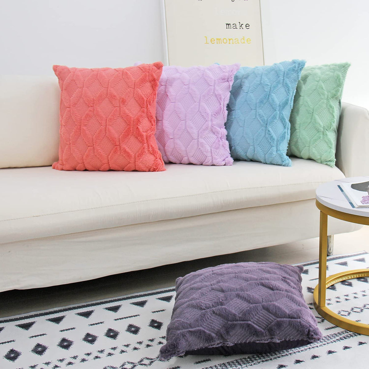 Diamond shaped Plush Throw Pillow (With Insert) size 18"x18"