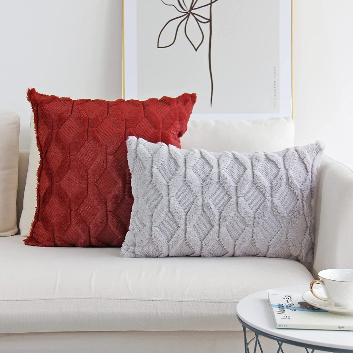 Diamond shaped Plush Throw Pillow (With Insert) size 18"x18"