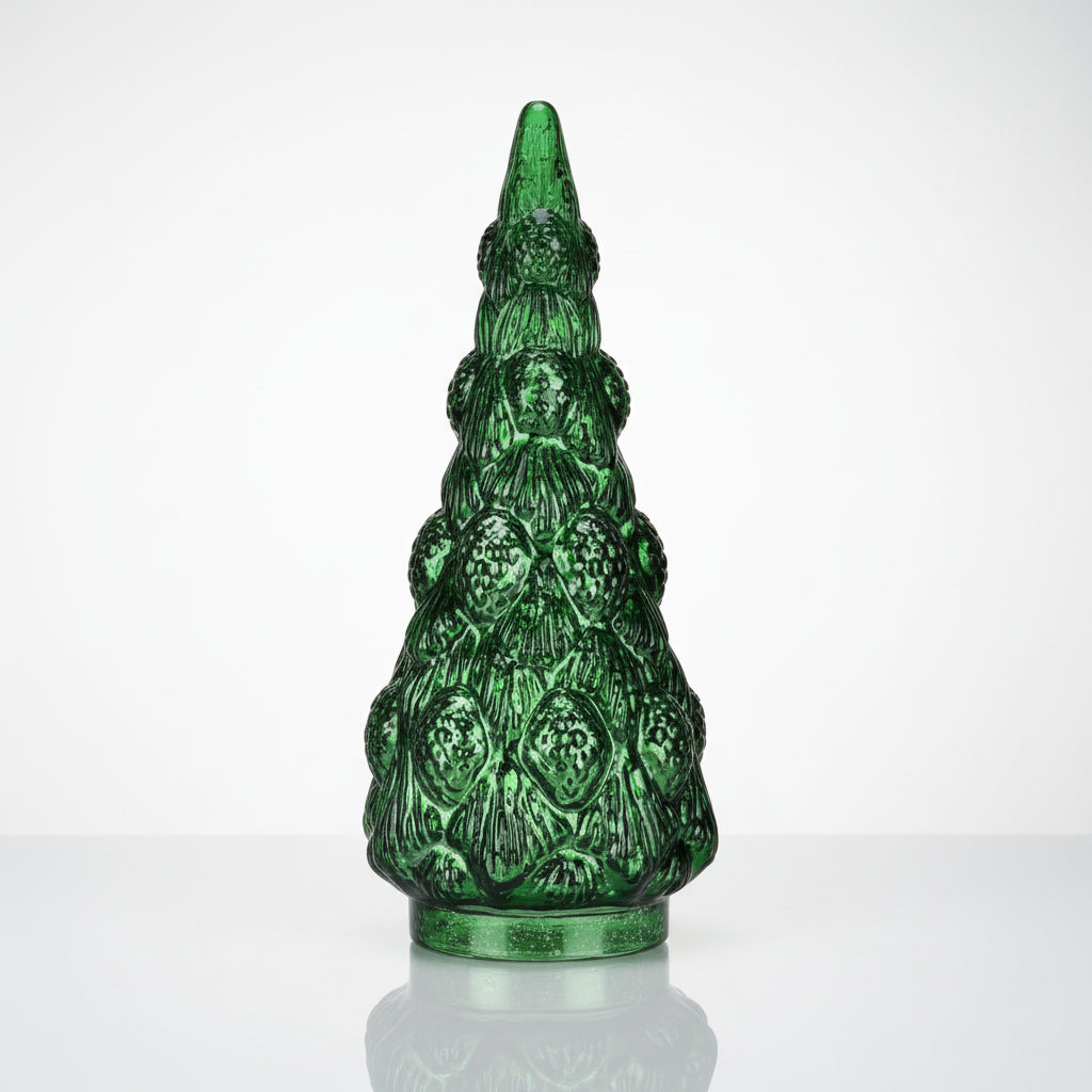 Green Glass Christmas Tree, 2 Size Options