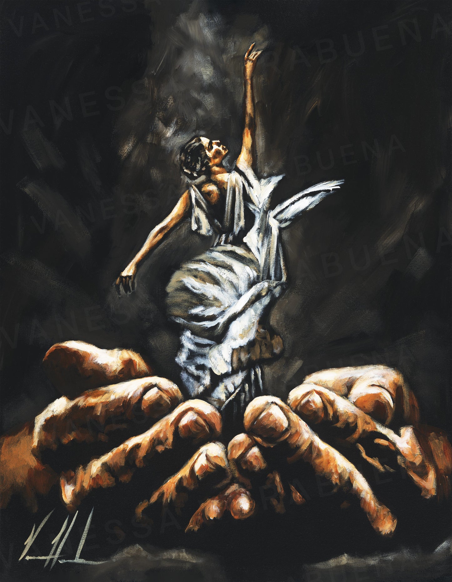 Endless Dance in the Father’s Hands - Black Background