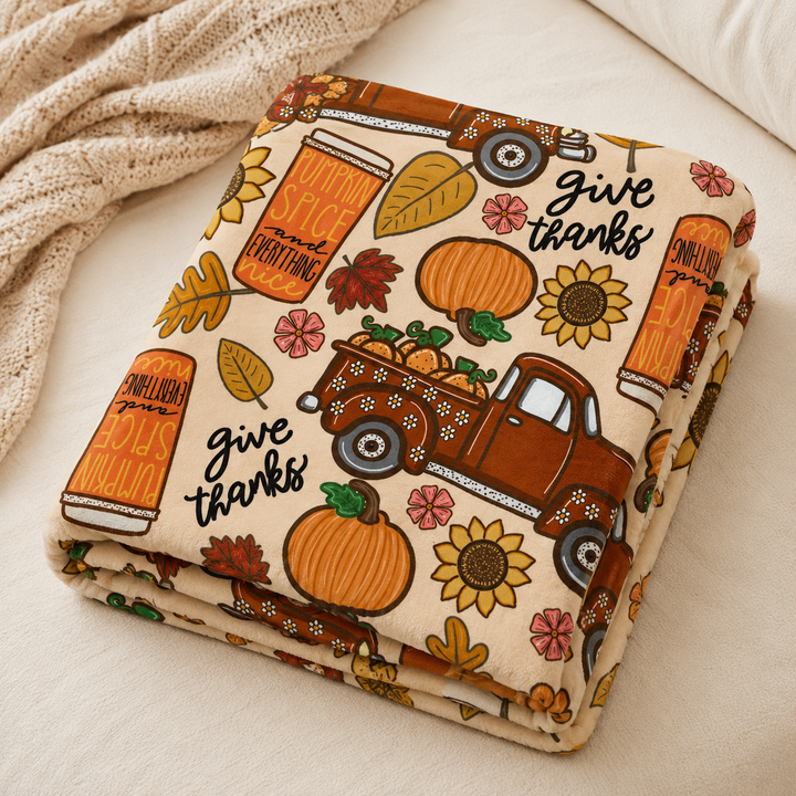 Harvest Roads & Pumpkin Spice Throw Blanket