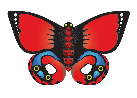 32" Nylon Indian Red Butterfly Kite