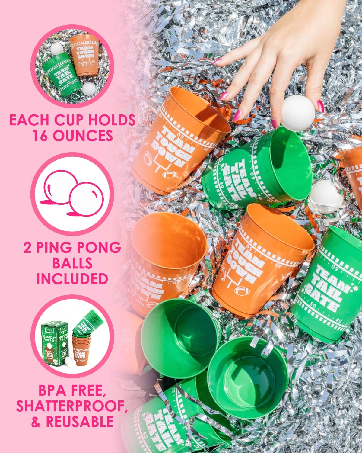 Gameday Party Pong Set