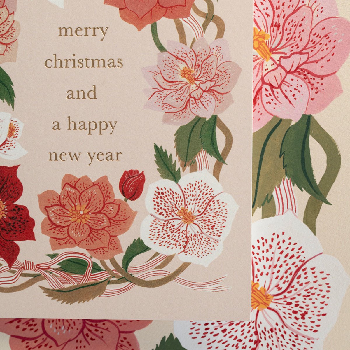 CHRISTMAS ROSE WREATH | greeting card