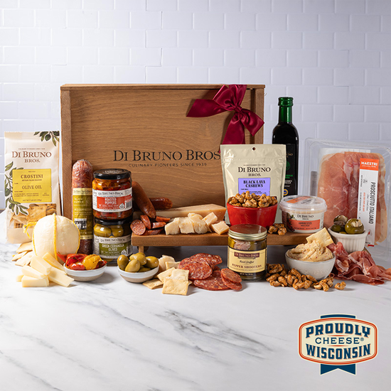 Italian Market Gift Crate, gourmet food gift for birthdays, holidays and special occasions at Cedar & Spice Gifts