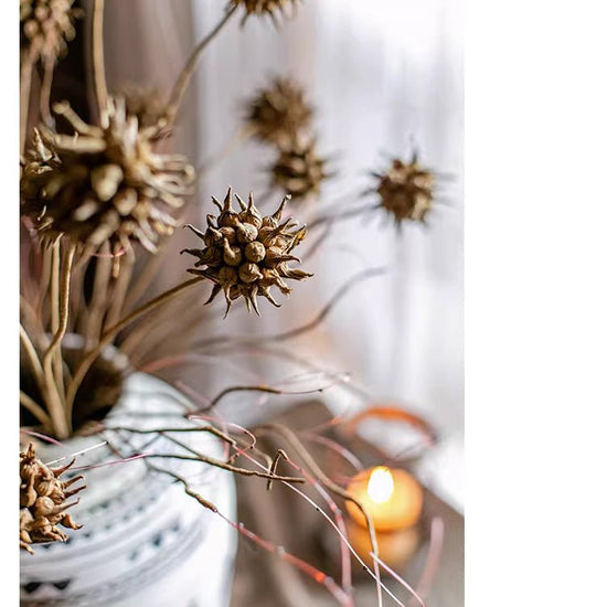 Faux Thistle Seed Pod Stem 33" Tall